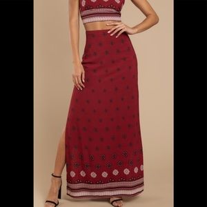 NWT Tobi Red Maxi Skirt